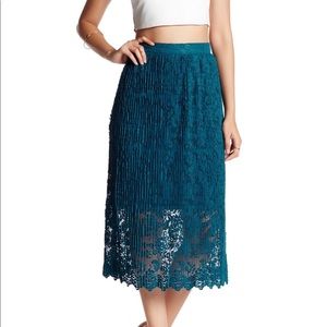 Mid Length Lace Skirt with Scalloped Hem
